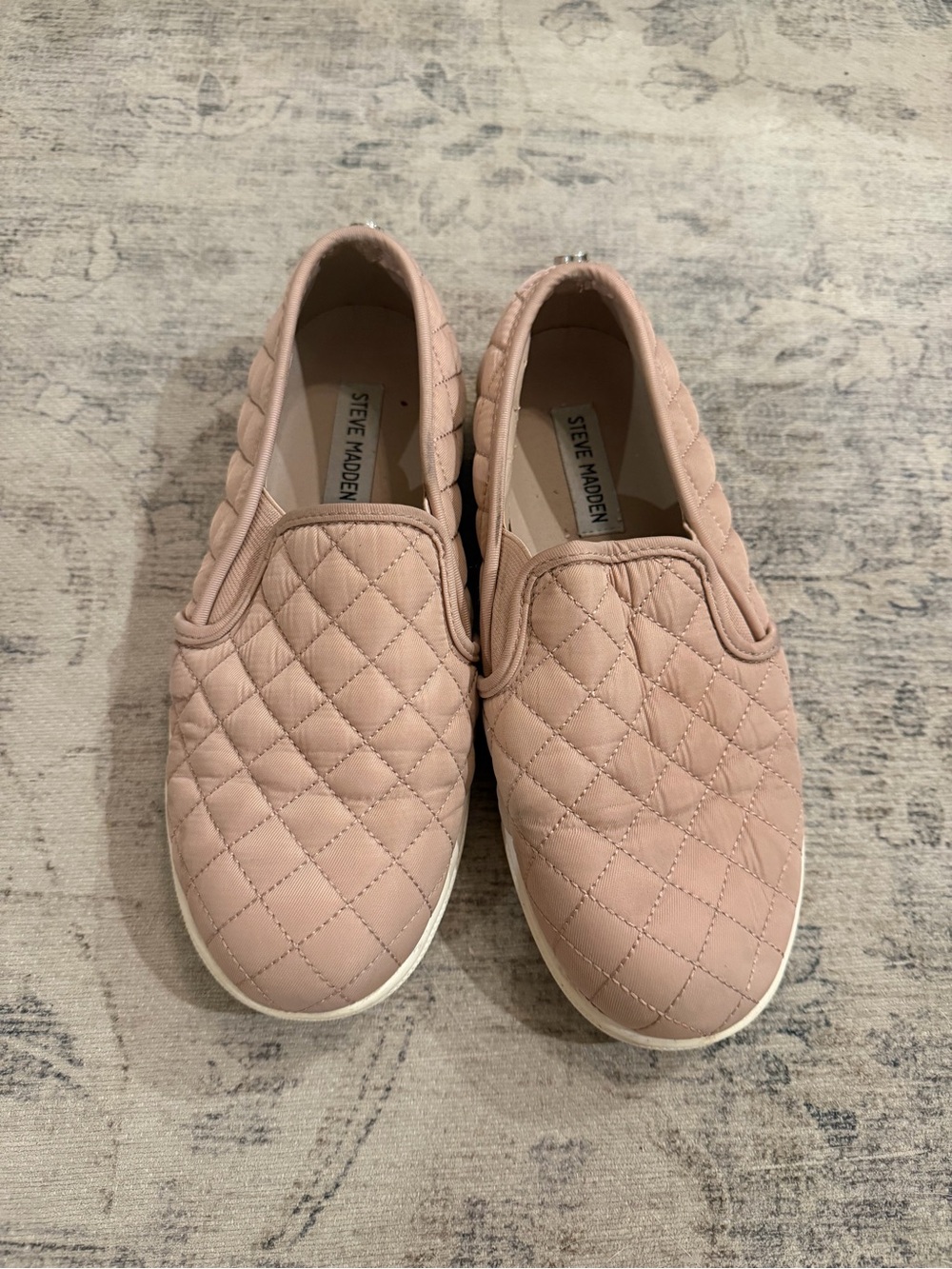 Steve Madden Quilted Slip-On Sneakers in Blush